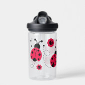 Schattige Lady Bug Flower Pattern Waterfles (Voorkant)