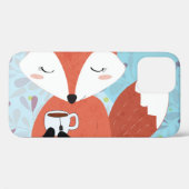 Schattige Lady Fox Leaf Achtergrond Case-Mate iPhone Case (Achterkant (horizontaal))