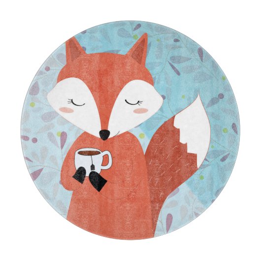 Schattige Lady Fox Leaf Achtergrond Snijplank (Voorkant)