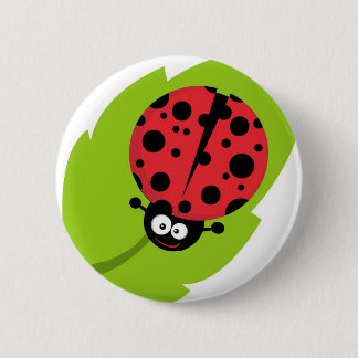 Schattige Ladybug op een lef Ronde Button 5,7 Cm