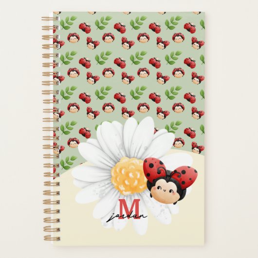 Schattige LadyBug Pattern Kinder Notitieboek met n (Voorkant)