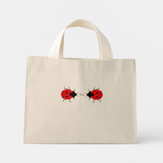 Schattige Ladybug Tiny, Budget, Winkelen of Groot Mini Tote Bag (Achterkant)