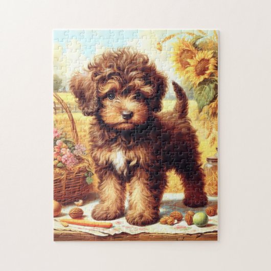 Schattige Lagotto Romagnolo schilderij Legpuzzel (Verticaal)