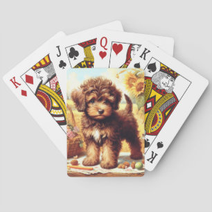 Schattige Lagotto Romagnolo schilderij Pokerkaarten