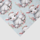 Schattige Lam Met Bloemenkroon Illustratie Tissuepapier (Detail)