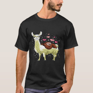 Schattige Lama En Luiaard Verliefd Voor Een Dieren T-shirt