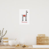 Schattige Lama Gepersonaliseerd Poster (Keuken)