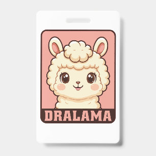 Schattige lama illustratie ontwerp badge