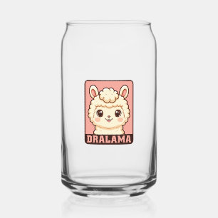Schattige lama illustratie ontwerp blikvorm glas