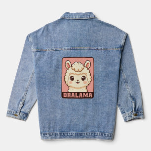 Schattige lama illustratie ontwerp denim jacket