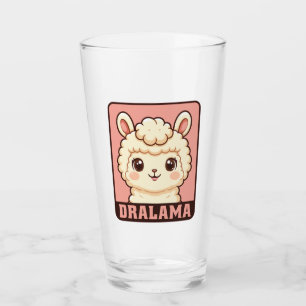 Schattige lama illustratie ontwerp glas