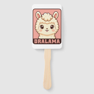 Schattige lama illustratie ontwerp handwaaier