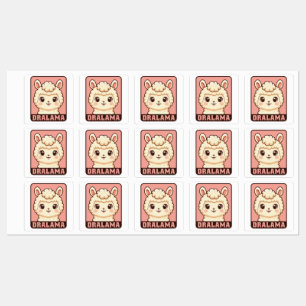 Schattige lama illustratie ontwerp labels