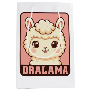 Schattige lama illustratie ontwerp medium cadeauzakje