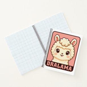 Schattige lama illustratie ontwerp notitieboek