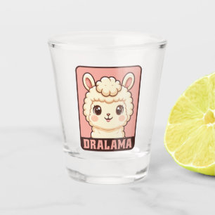 Schattige lama illustratie ontwerp shot glas