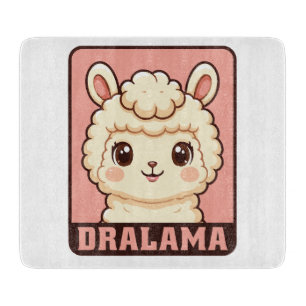 Schattige lama illustratie ontwerp snijplank