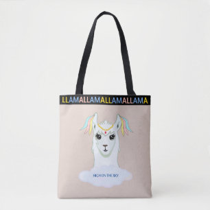 Schattige lama op beige tote bag