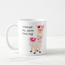 Schattige Lama Roze en Witte Valentijnsdag