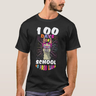 Schattige Lama Student 100ste Dagen Geen Probleem T-shirt