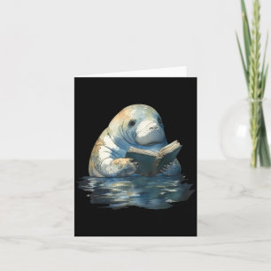 Schattige Lamantijn Leest Boek Boekenwurm Lezers L Kaart