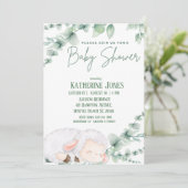 Schattige lamsgroen Baby shower Kaart (Staand voorkant)