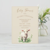 Schattige lamsgroen neutraal Baby shower Kaart (Staand voorkant)
