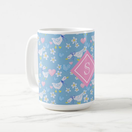 Schattige land ganzen monogram koffiemok (Voorkant links)