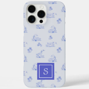 Schattige Land Goose Toile Patroon Gepersonaliseer iPhone 16 Pro Max Hoesje