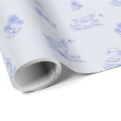 Schattige land Goose Toile Pattern Cadeaupapier (Rol Hoek)