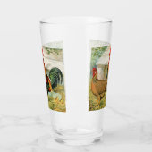 Schattige land haan kipglas glas (Links)