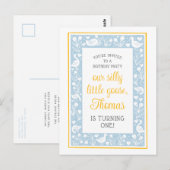 Schattige Landelijke Dwaze Gans Verjaardagsfeestje Briefkaart (Voorkant / Achterkant)