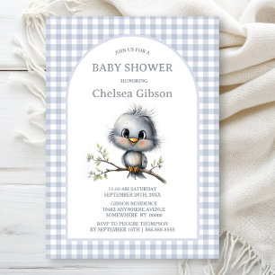 Schattige landelijke vogel baby shower kaart