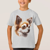 Schattige Lang Haar Chihuahua Puppy Mok T-shirt (Voorkant)