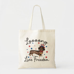 Schattige Lang Leve Vrijheid Doxie Canvas tas