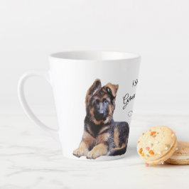 Schattige lange-termijnblaasjespapuppy latte mok