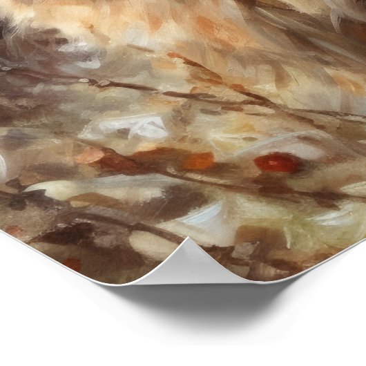 Schattige LaPerm Cat Art Print Poster (Hoek)