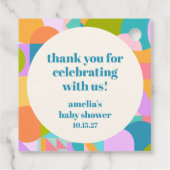 Schattige Lavendel Blauw Baby shower Custom Dank u Bedankjes Labels (Achterkant)