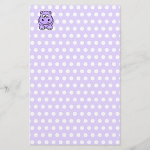 Schattige lavendel nijlpaard briefpapier