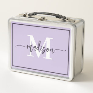 Schattige Lavendel Pastel Monogram Script Naam