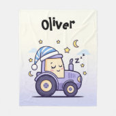 Schattige Lavendel Slaap Tractor  Fleece Deken (Voorkant)