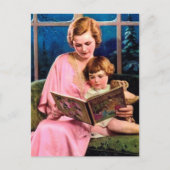 schattige  leesdame briefkaart (Voorkant)