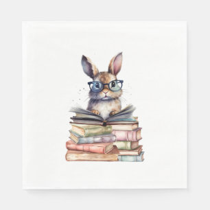 Schattige leeskonijn met bril Boeken Boekenwurm Re Servet