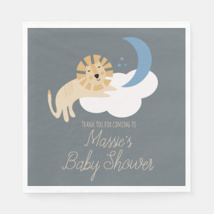 Schattige Leeuw Maan Wolk Baby Shower Bedankt Servet