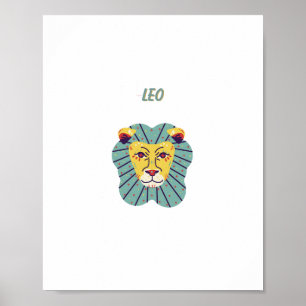 Schattige Leeuw, sterrenbeeld, sterrenbeeld afdruk Poster