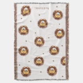 Schattige leeuwenpatroonkwekerij deken (Voorkant Verticaal)