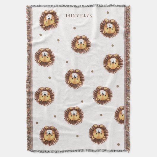 Schattige leeuwenpatroonkwekerij deken (Voorkant Verticaal)