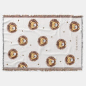 Schattige leeuwenpatroonkwekerij deken (Voorkant)