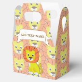 Schattige Leeuwentekeningafdrukpatroon Bedankdoosjes (Geopend)