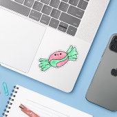 Schattige lekker snoep sticker (Laptop met iPhone)